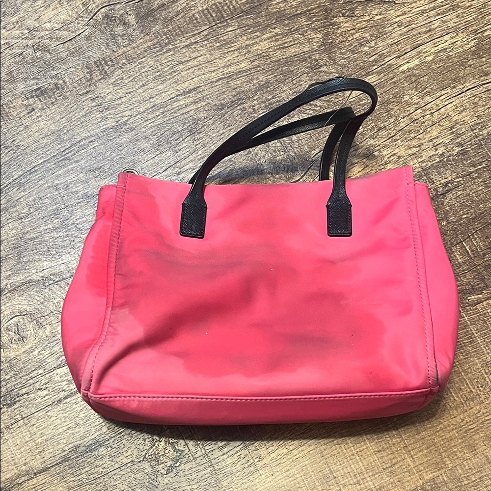 Kate Spade New York Pink Nylon Tote Shoulder Bag Black Handles – Read - Picture 4 of 15